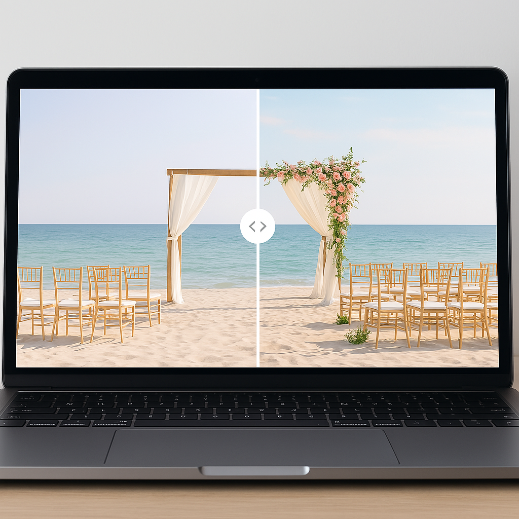 Couple looking at venue visualizations